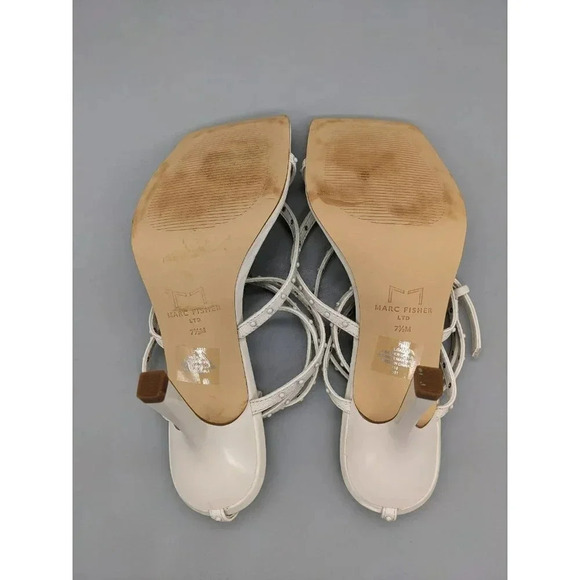 Marc Fisher LTD Dallin Women's Strappy Heel Sandals White Size 7.5 M (MSRP $150) - Picture 5 of 6